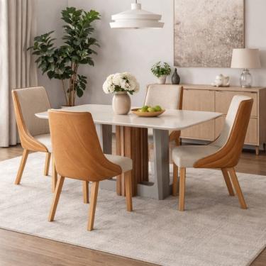 Imagem de Conjunto jantar 4 lugares 1,20m OFF  Tifany - Arbo Design