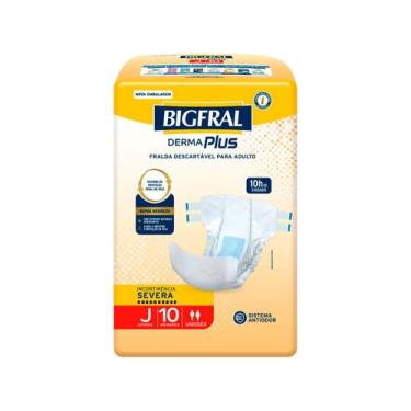 Imagem de Fralda Geriátrica Derma Plus BigFral - Tamanho Juvenil - 10 unidades, 