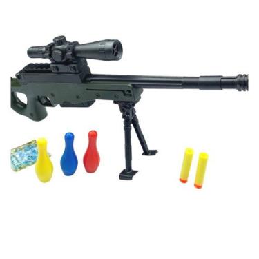 Imagem de Arma de Brinquedo Fuzil M16 Gel Tiro ao Alvo com Acionamento Automático e Alvos Eletrônicos Preto, Vinho, Verde