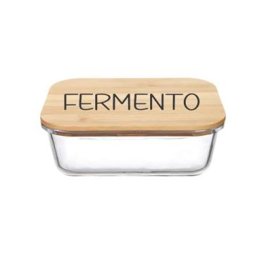 Imagem de Pote Hermético Vidro e Tampa de Bambu (370 ml) Fermento - Casa Vitá, F