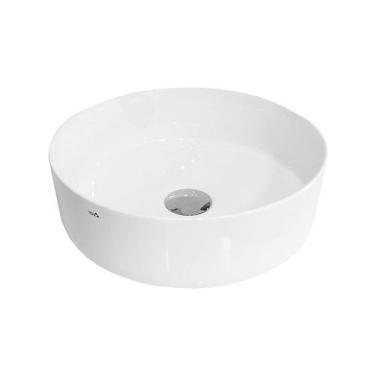 Imagem de Cuba para Banheiro Cerâmica Branca Redonda 36cm Reno RC 24