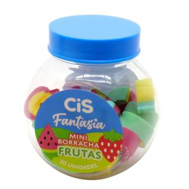 Imagem de Borracha Cis Mini Fantasia Cis Frutas com Mini Apagadores em Formato de Animais Pote 20...