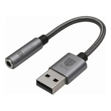 Imagem de Placa De Som Usb P2 Fone 3.5mm Pc Notebook Cor Preto B Basto - Congrat