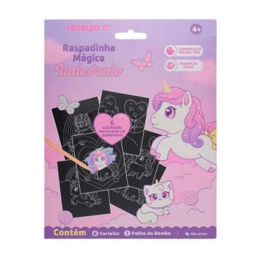 Imagem de Envelope com 6 Cartelas de Raspadinhas Mágicas Unicórnio Leo&Leo Leono
