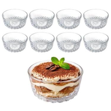 Imagem de Kit 8 Tigela Bowl Mandala De Vidro Travessa Redonda Sobremesa Fruta Sa