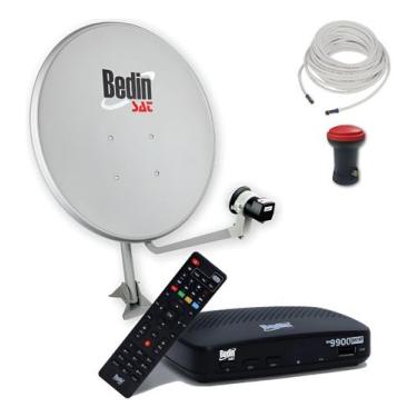 Imagem de Kit Antena Parabólica Digital 60cm C Receptor Sat Hd Bs9900s Preto - B