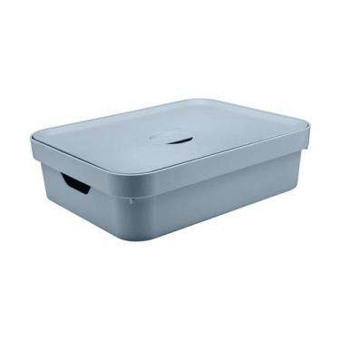 Imagem de Caixa organizadora Ou 16L Linha com tampa Linha Cube, Azul Glacial