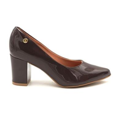 Imagem de Sapato Scarpin Feminino Salto Grosso Vizzano 1290.500, Cacau, 38
