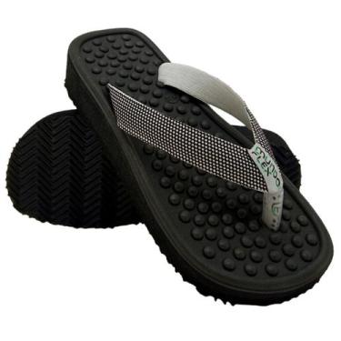 Imagem de Chinelo Feminino Mundo Flex Ortopédico 828, Preto, Preto, 35