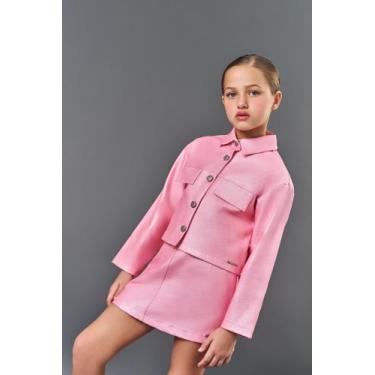 Imagem de Jaqueta Infantil Menina material sintético Metalizado Rosa CTV - Catav