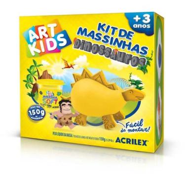 Imagem de Kit de Massinha Dinossauros Amarelo Art Kids Acrilex
