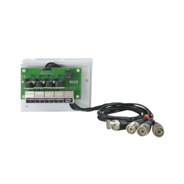 Imagem de Distribuidor de Vídeo Max RJ45 4 Canais com Fonte Balun Híbrido Proteção Individual BNC Max Eletron