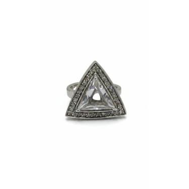 Imagem de Anel triangular prata 925 zircônias Aro 18 - Andhelu Jóias