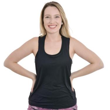 Imagem de Regata Fitness Feminina Modelo Cavada Selene, M, Preto