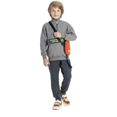 Imagem de Conjunto Moletom Infantil Masculino Angero 28628, 8, Cinza