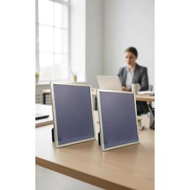 Imagem de 2x Kit 2 Porta-Retratos Luxo 15x20 Inox Vidro Elegante - Congratulatio