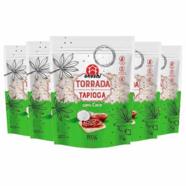 Imagem de Kit Torrada de Tapioca com Coco Sem Glúten, Vegano Okoshi - 5 unidades