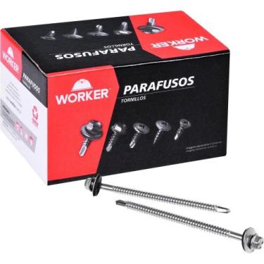 Imagem de Parafuso Ponta Broca Cabeça Sextavada Inox 5,5mm (n12) X 4" Worker (10