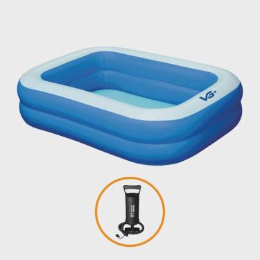 Imagem de Piscina Inflável Retangular Azul 540 Litros 180 cm pvc Com Bomba vg +