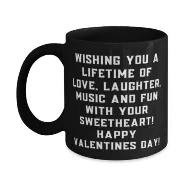 Imagem de Wishing you a lifetime of love, laughter, music and fun with your sweetheart! Happy! Wife 325 ml Caneca 443 ml, Presentes divertidos para esposa, Copo para esposa