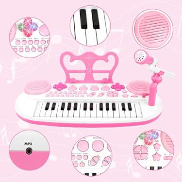 37 Chaves Crianças Piano Musical Piano Eletrônico Teclado Brinquedo  Instrumento Musical Brinquedo com Microfone para Meninos Meninas Mais de 3  Anos de Idade : : Brinquedos e Jogos