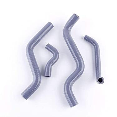 Imagem de LUXERAD Kit de tubo de refrigeração de silicone com desempenho de 3 camadas 4,5 mm para radiador de refrigeração compatível com CBR250R CBR 250R 2011-2013 (cinza)