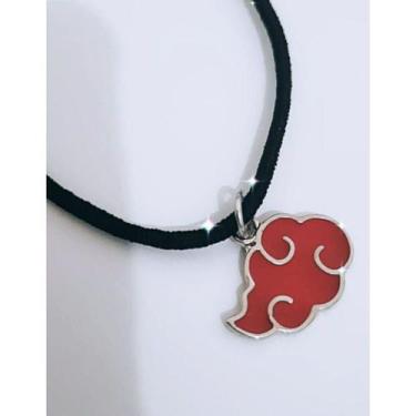 Colar Naruto Nuvem Akatsuki + Pulseira Vila Da Folha Anime