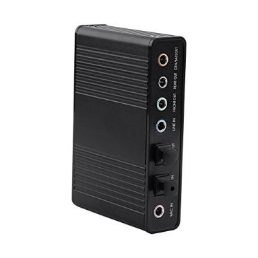 Imagem de Placa de som USB, mistura de som de 6 canais externo digital óptico SPDIF adaptador de saída de áudio USB hubs adaptador de áudio para laptops computadores desktop