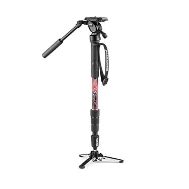 Imagem de Manfrotto Kit de vídeo Element MII monopé fluido de alumínio com cabeça de vídeo, fino e leve, carrega até 4 kg, base de fluido dobrável, 4 seções, travas de torção, para câmeras mirrorless e DSLR