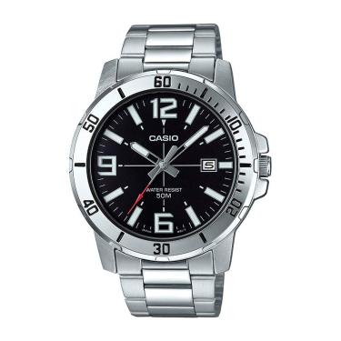 Imagem de Relógio Masculino Casio Prata Fundo Preto Com Data