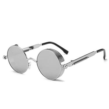 Imagem de Metal Steampunk Sunglasses Men Women Fashion Round Glasses Design Vintage Sun Glasses Oculos sol,3,China