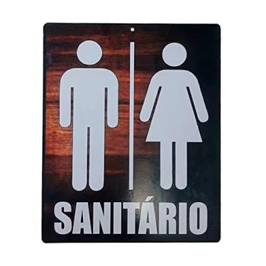 Imagem de Placa Decorativa de Parede em Madeira - Banheiro Sanitário Unissex