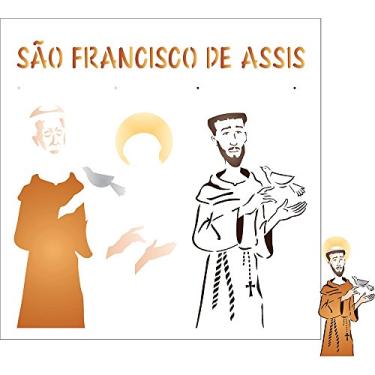 Imagem de Stencil de Acetato para Pintura OPA Simples 30,5 x 30,5 cm - 2206 Religião S. Francisco de Assis