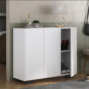 Imagem de Sapateira 3 Portas Nina Multimóveis MP6019 Branca/Preta