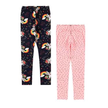 Imagem de Kit 02 Calças Legging Infantil Menina 2 a 10 anos Criança Leg