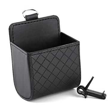 Imagem de ZPSHYD Organizador de saída de ar para carro, organizador de saída de ar de carro, bolsa de armazenamento, capa de telefone, suporte de caixa para smartphones, canetas, moedas, mapas (preto)