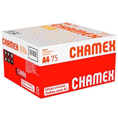 Imagem de Papel Sulfite, Chamex, A4, 75 Gramas, Branco, Caixa com 5 Pacotes de 500 Folhas