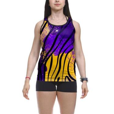 Imagem de Camiseta Regata Beach Tennis Animal Print Tigre Tiger Roxo - Missy