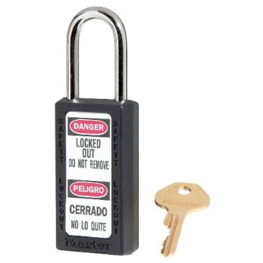 Imagem de Master Lock - 411KAS12BLK - Cadeado de bloqueio preto, tipo de chave igual, chave mestra: não, material de corpo termoplástico