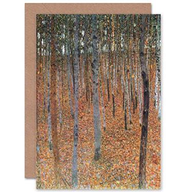 Imagem de Wee Blue Coo Cartão de felicitações selado Gustav Klimt Beech Grove I Old Master Painting Plus envelope em branco dentro