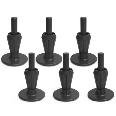 Imagem de KOHOME 6 peças de estrutura de cama, pés de estrutura de cama de plástico de haste de aço, pernas de estrutura de cama resistentes para substituir rodas, preto