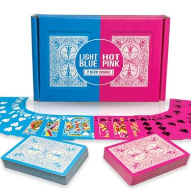 Imagem de Magic Makers Conjunto de cartas de baralho azul e rosa com dois baralhos