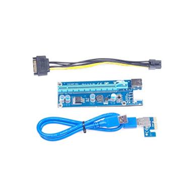 Imagem de KNACRO PCI-E Cabo USB 3.0 Express 1X a 16X Cabo de extensão - Cabo de extensão de placa gráfica dedicada Mining com cabo de 6 pinos para PC Desktop Laptop
