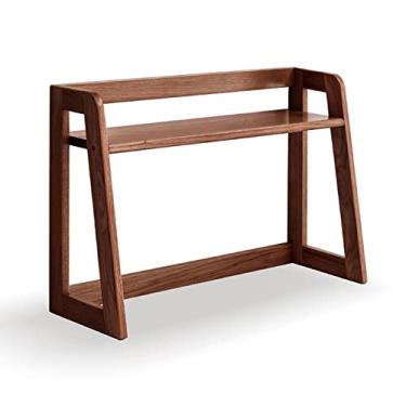 Imagem de KIZQYN Estante de madeira Prateleira de exibição Estante Organizador de mesa Rack de armazenamento de escritório Estante de bancada Suprimentos de escritório Acessórios Organizador de mesa Estante (Cor: Marrom, Tamanho: 60x40x20 cm)