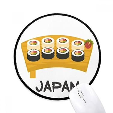 Imagem de DIYthinker Conjunto de sushi japonês tradicional mousepad desktop escritório tapete redondo para computador