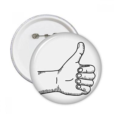 Imagem de Enfeite de linha de gestos de louvor padrão de desenho pinos redondos crachá botão decoração acessório 5 peças