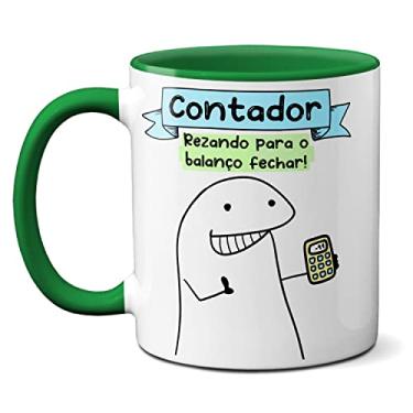 Imagem de Caneca Contador Rezando Para O Balanço Fechar! Presente (Verde)