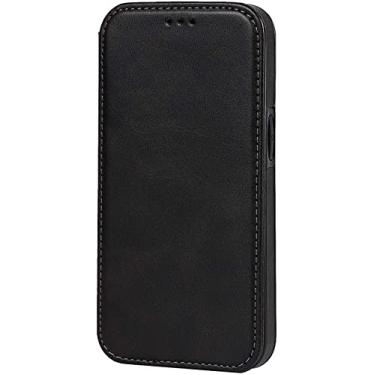 Imagem de MAALYA Capa carteira para iPhone 13/13 Mini/13 Pro/13 Pro Max, capa carteira flip de luxo com suporte de cartão, com suporte de cartão magnético (cor: preto, tamanho: 13 mini 5,4 polegadas)