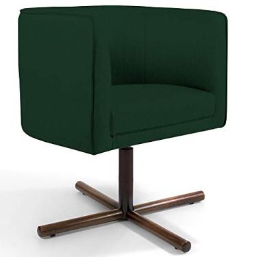 Imagem de Poltrona Decorativa Giratória Base X Betina D02 Veludo Verde Musgo C-303 - Lyam Decor