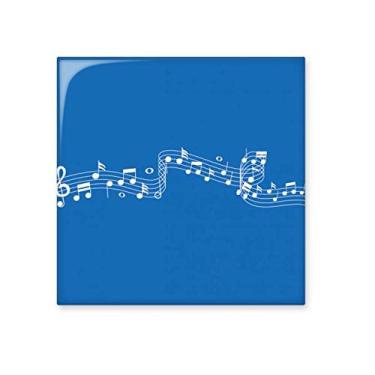Imagem de Azulejo de cerâmica Blue Terweavg Music 5-le Staff brilhante para banheiro cozinha